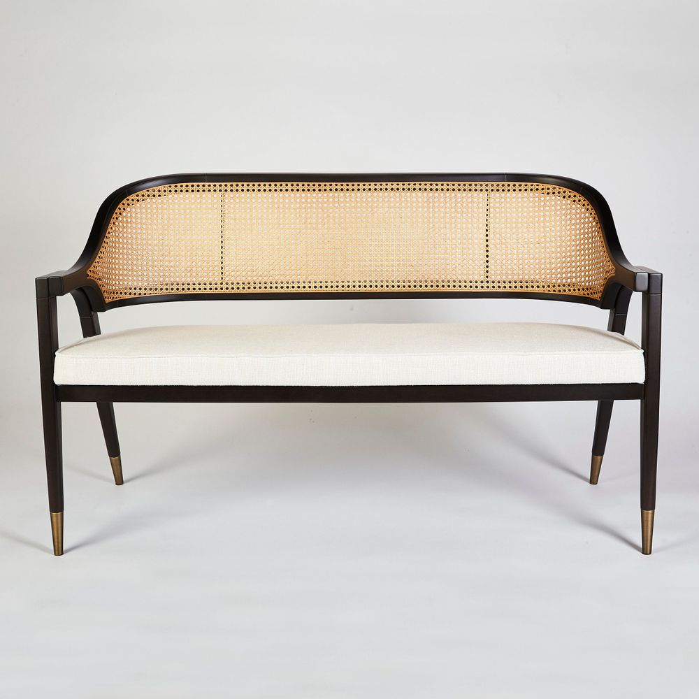 Benches - Wormley Bench in Darkened Sikomoro Wood With Brushed Brass Details - DUISTT