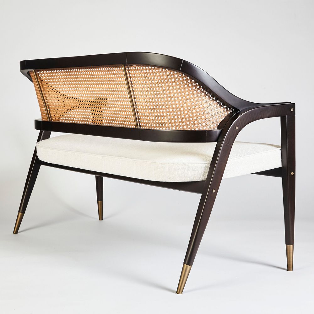 Benches - Wormley Bench in Darkened Sikomoro Wood With Brushed Brass Details - DUISTT