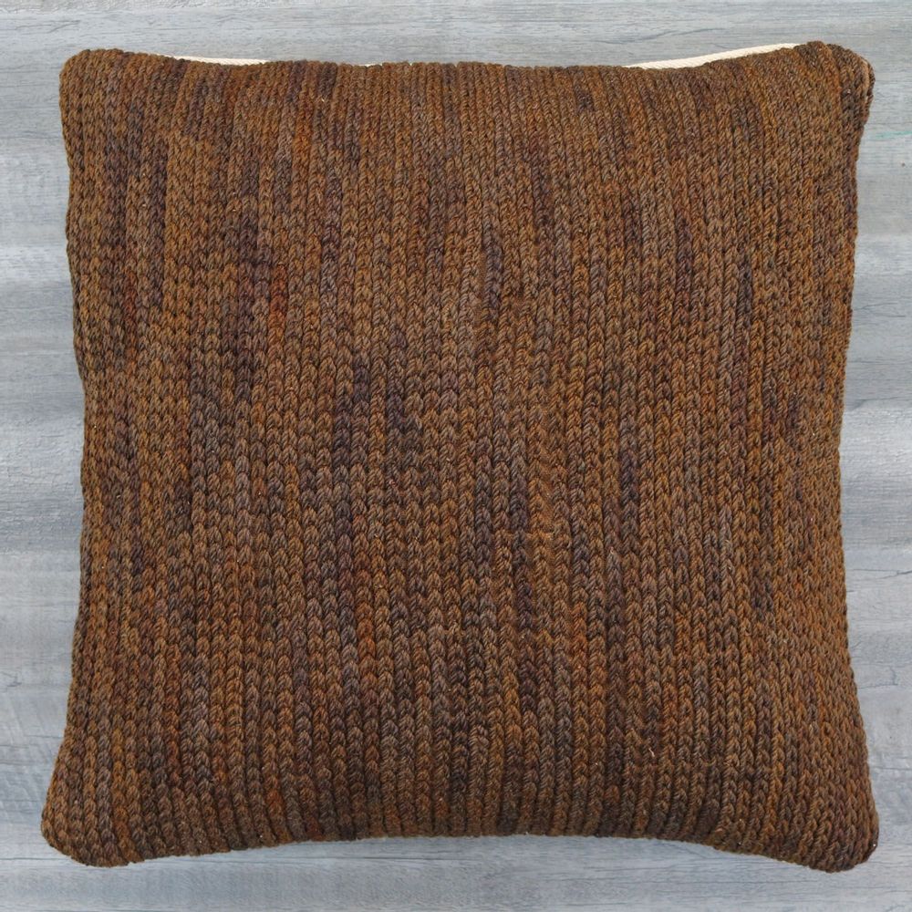 Fabric cushions - Chain Stitch Wool Cushion - MEEM RUGS