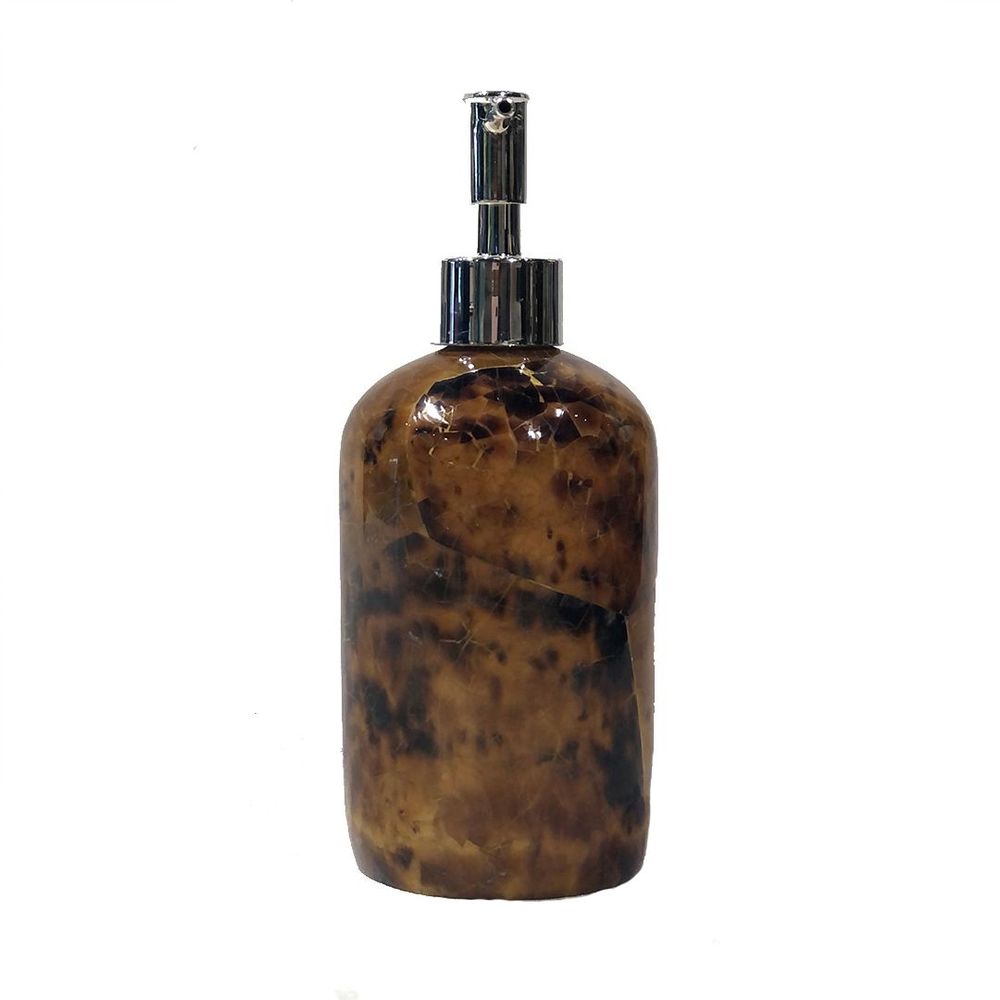 Soap dishes - Young Pen Shell Inlay Cylindrical Soap Dispenser - THOMAS & GEORGE FURNITURE, LIGHTING & DECOR