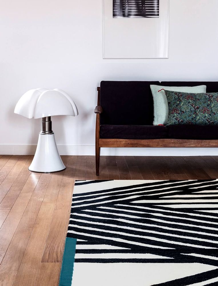 Rugs - STRIPES Kilim cotton rug - Blue side - AFK LIVING DESIGNER RUGS