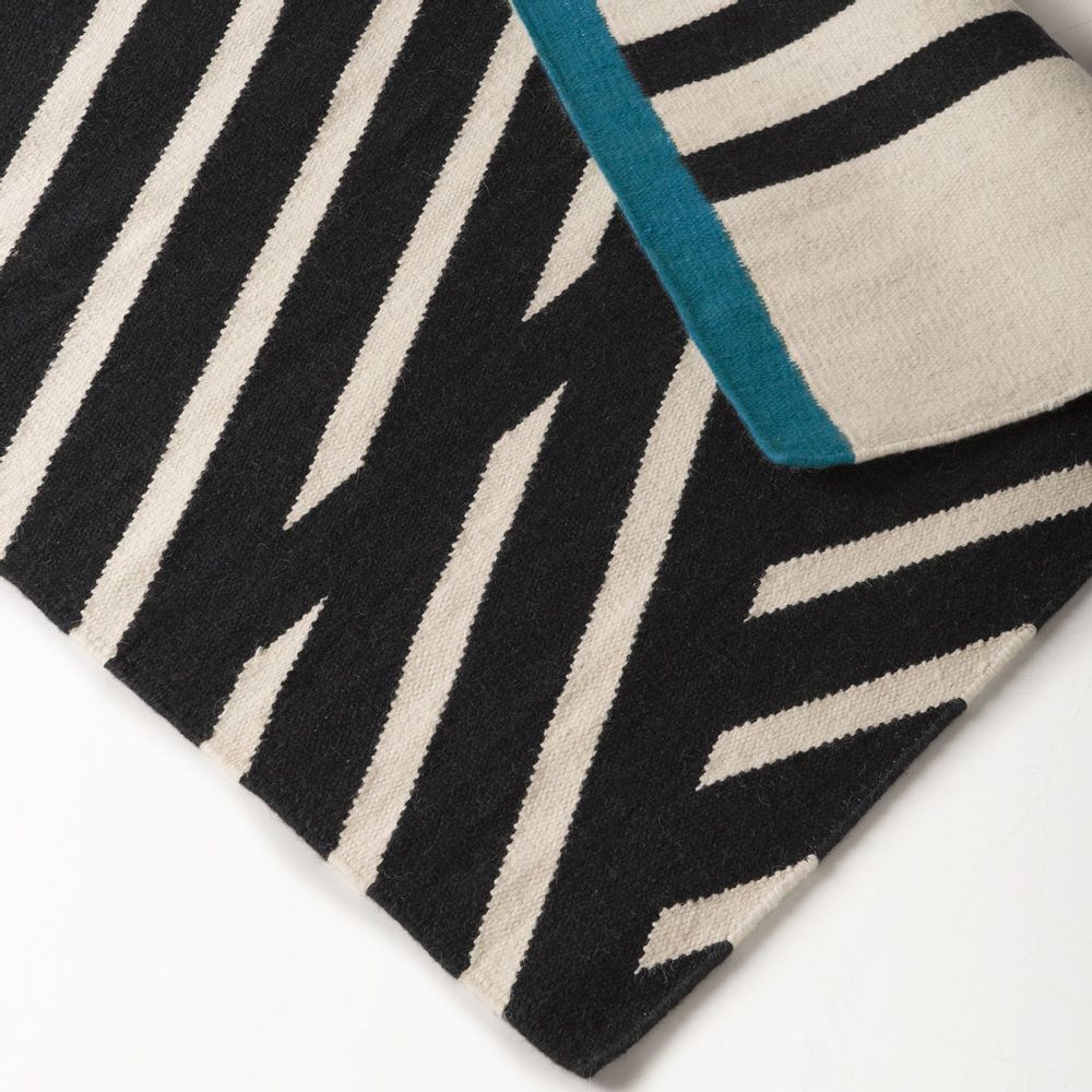 Rugs - STRIPES Kilim cotton rug - Blue side - AFK LIVING DESIGNER RUGS