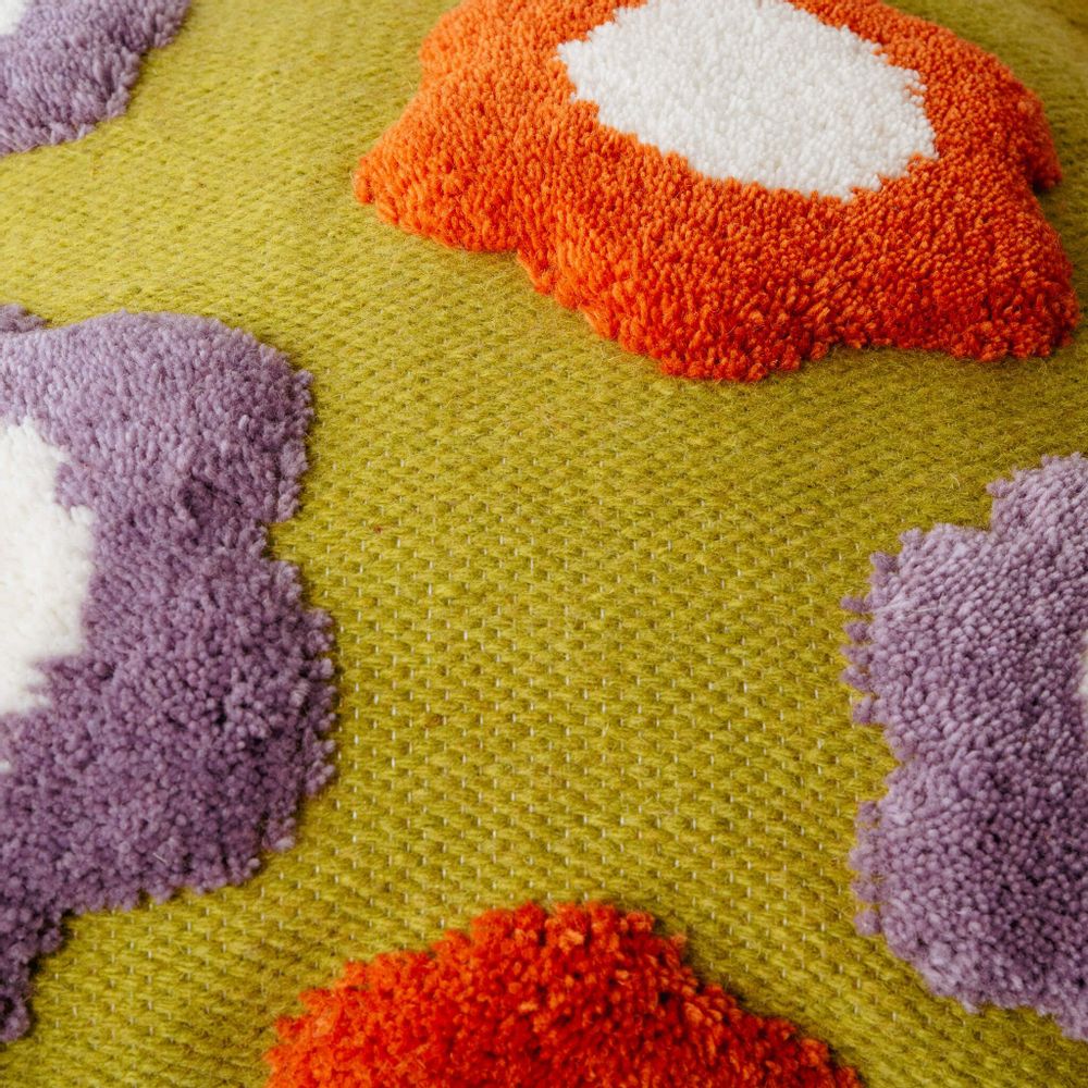 Cushions - Purple Flower Pillow Cover - COLORTHERAPIS