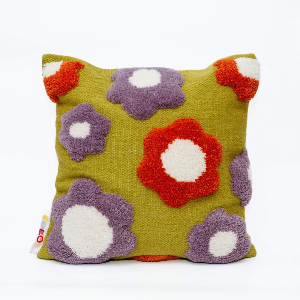Cushions - Purple Flower Pillow Cover - COLORTHERAPIS