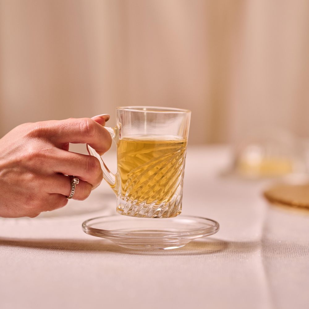 Crystal ware - TEA TUMBLER WITH SAUCER - MARIO CIONI & C