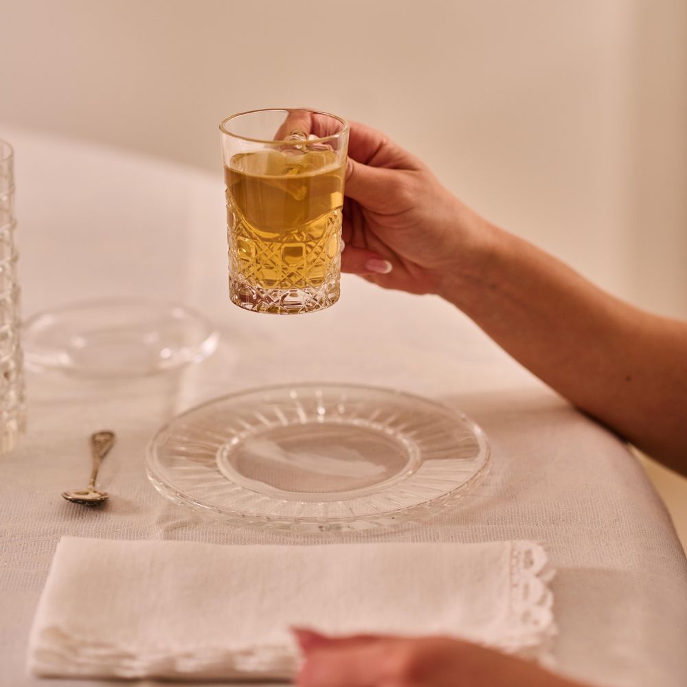 Crystal ware - TEA TUMBLER WITH SAUCER - MARIO CIONI & C