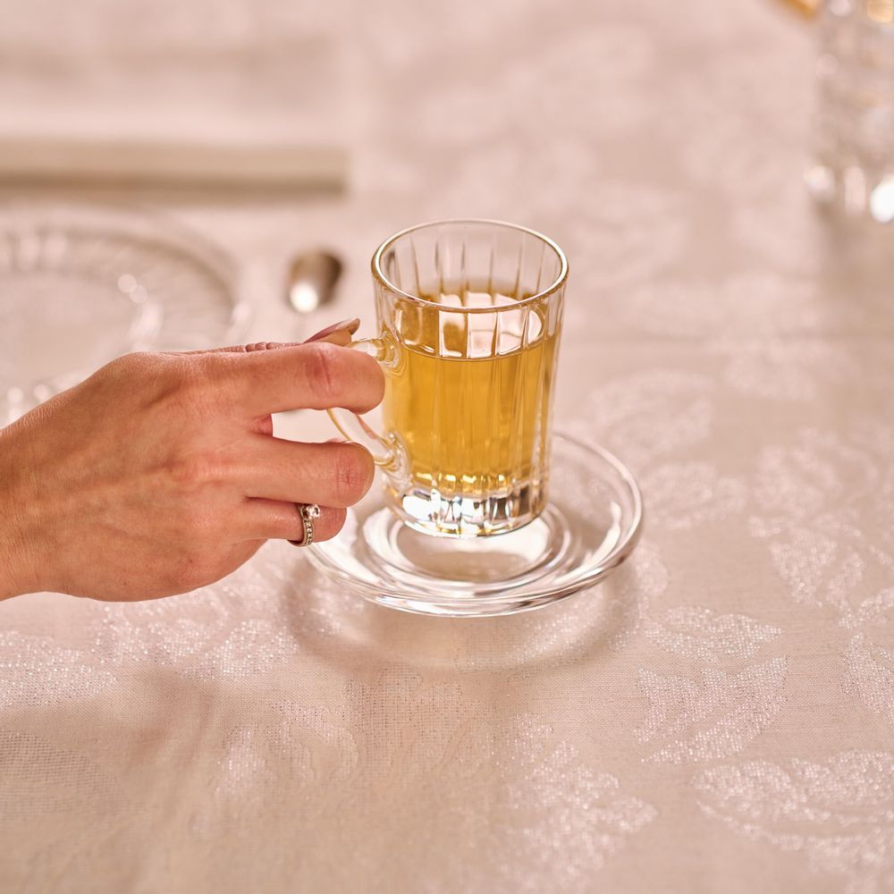 Crystal ware - TEA TUMBLER WITH SAUCER - MARIO CIONI & C