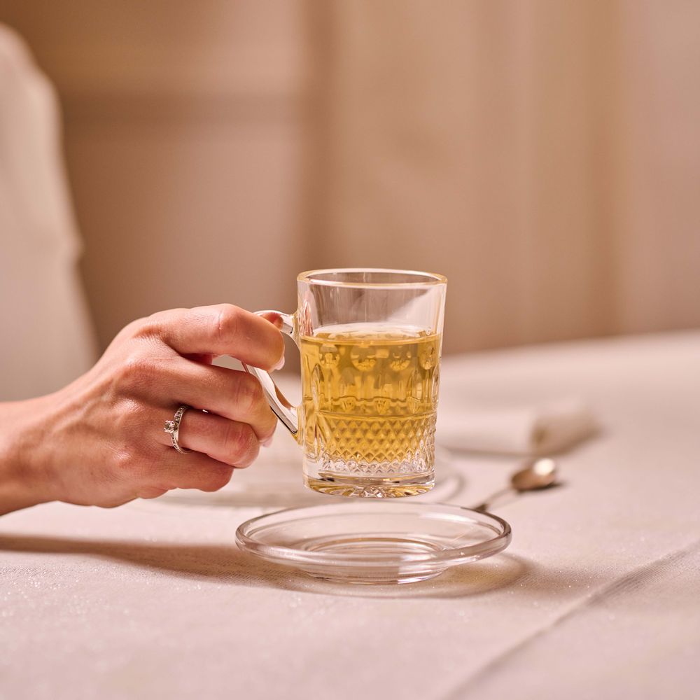 Crystal ware - TEA TUMBLER WITH SAUCER - MARIO CIONI & C