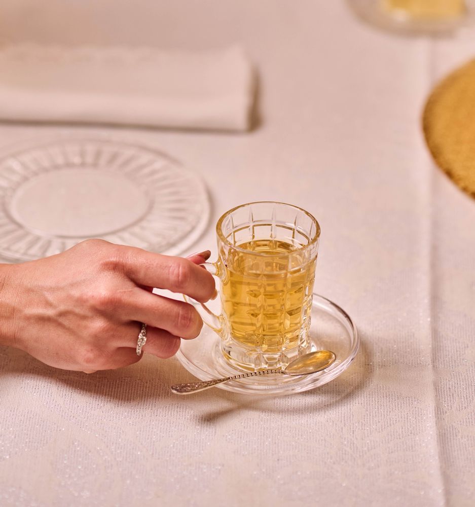 Crystal ware - TEA TUMBLER WITH SAUCER - MARIO CIONI & C