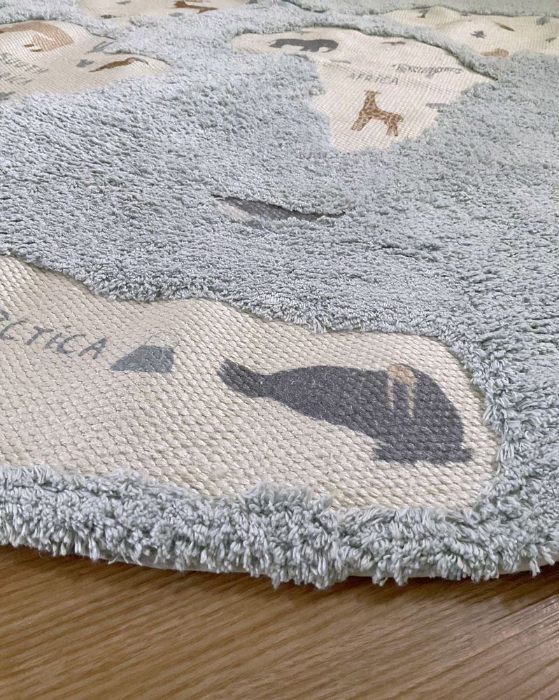 Autres tapis - Tapis lavable en machine MONDE - Bleu - AFK LIVING DESIGNER RUGS