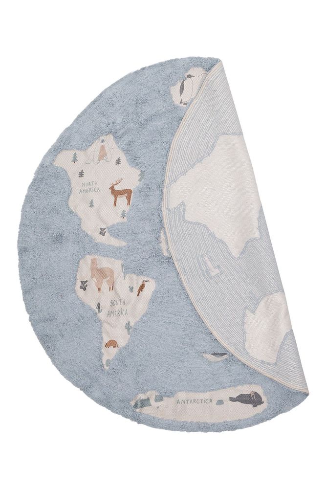 Autres tapis - Tapis lavable en machine MONDE - Bleu - AFK LIVING DESIGNER RUGS