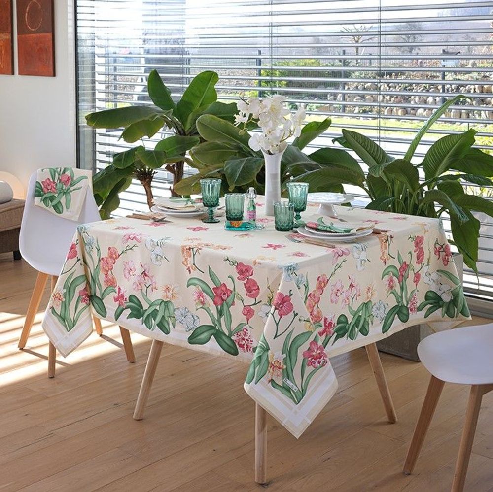 Linge de table textile - Nappe Orchidées - BEAUVILLÉ