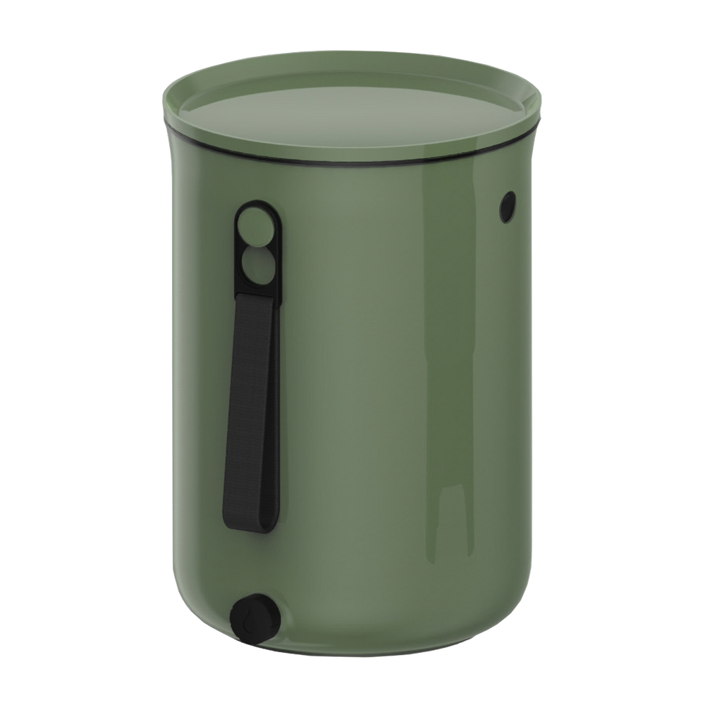 Unique pieces - Kitchen composter - BOKASHI ORGANKO 2 (olive) made from recycled plastics - PLASTIKA SKAZA - EXCEEDING EXPECTATIONS