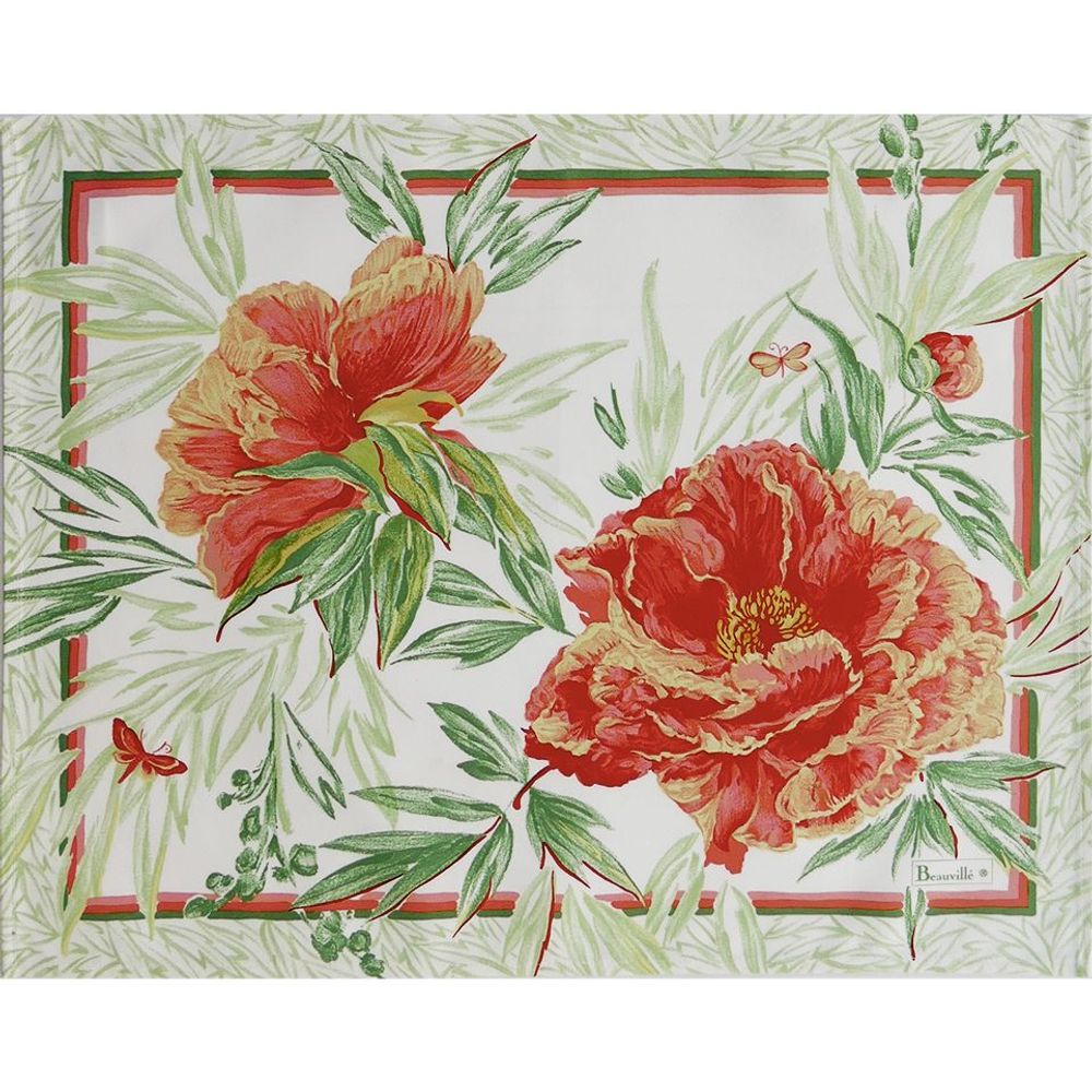 Linge de table textile - Nappe Les Pivoines - BEAUVILLÉ