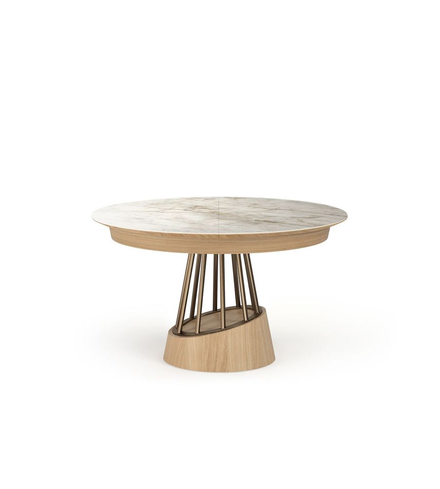 Dining Tables - Soleil Round Stainless Steel Dining Table - ZAGAS FURNITURE