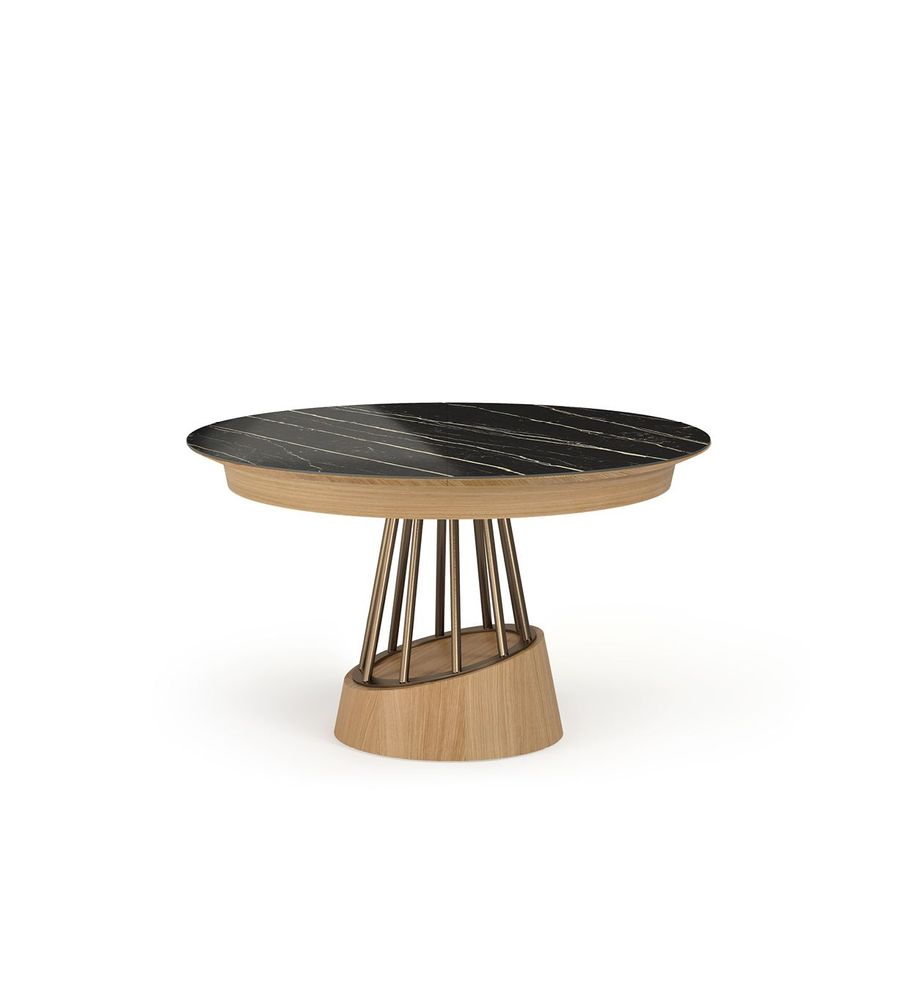 Dining Tables - Soleil Round Stainless Steel Dining Table - ZAGAS FURNITURE