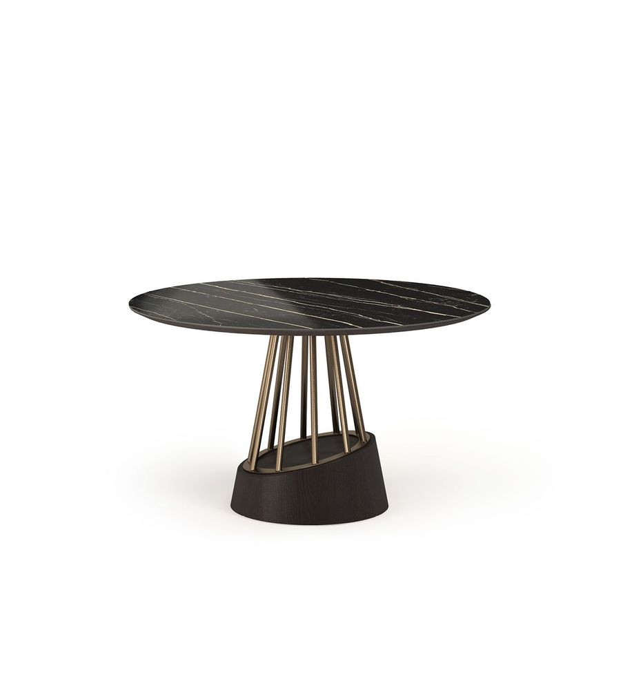 Dining Tables - Soleil Round Stainless Steel Dining Table - ZAGAS FURNITURE