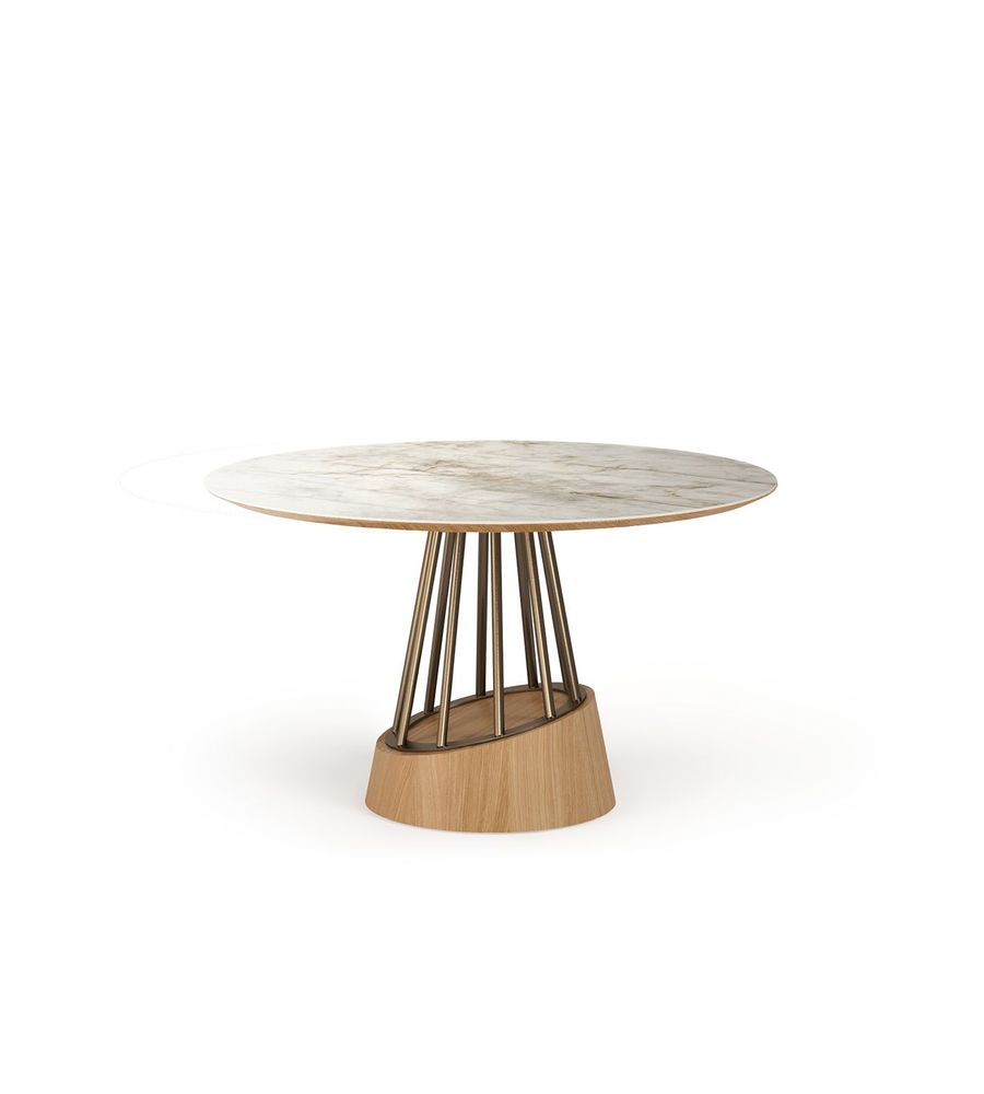 Dining Tables - Soleil Round Stainless Steel Dining Table - ZAGAS FURNITURE