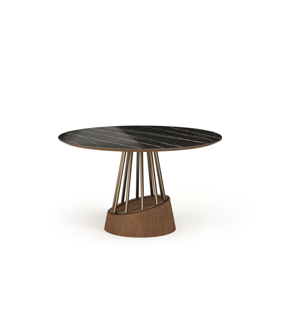 Dining Tables - Soleil Round Stainless Steel Dining Table - ZAGAS FURNITURE
