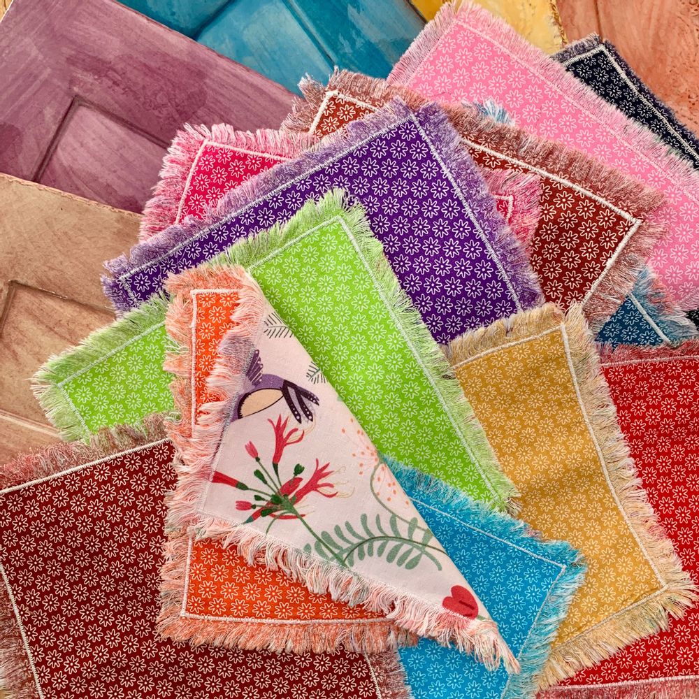 Table linen - Small reusable colored napkins made in France in cotton offered in sets - NILE