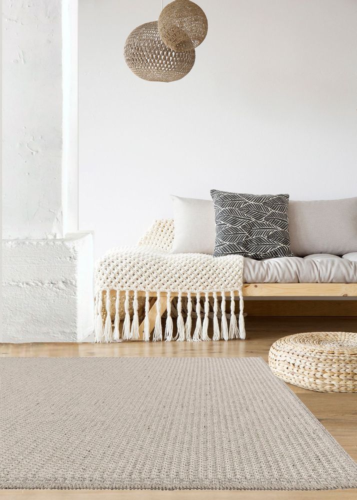 Rugs - NATURAL Wool Blend Rug - Grey - AFK LIVING DESIGNER RUGS