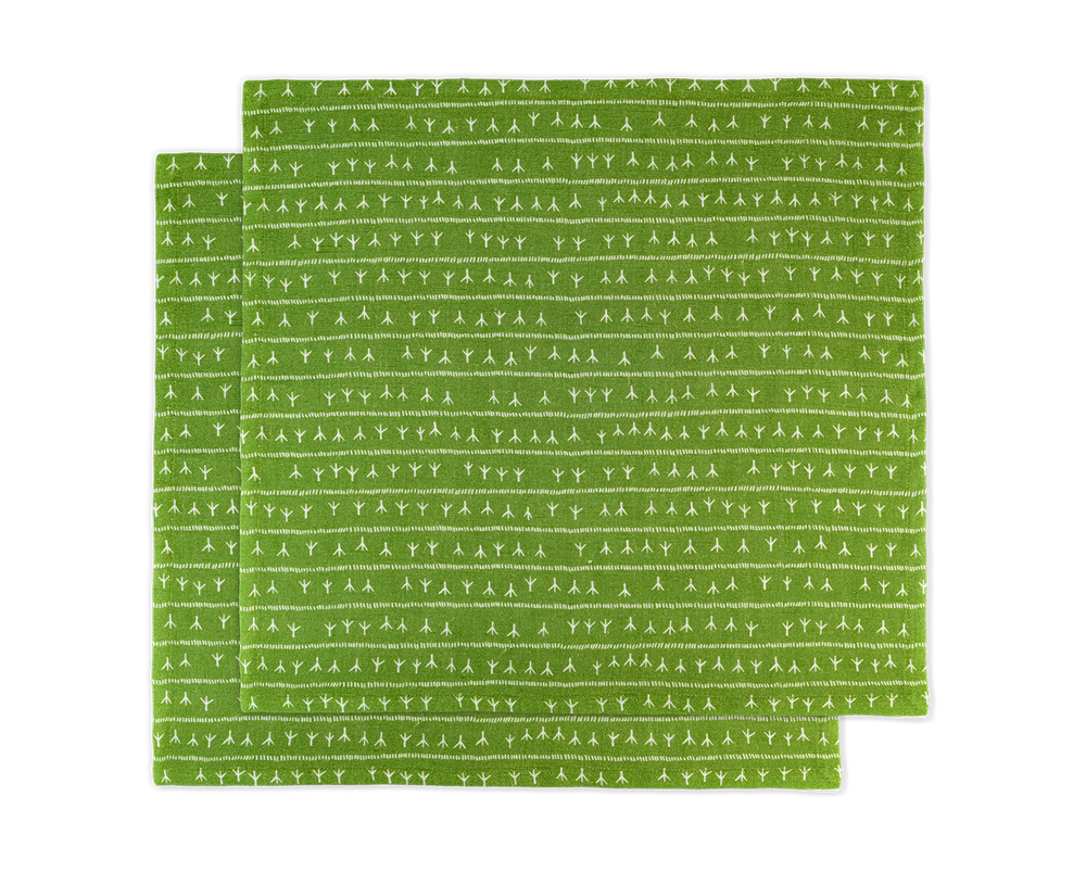 Linge de table textile - Paire de Serviette de table 100% lin 45x45cm - ARRASTA PÉ vert ABACATE - SABIÁ DESIGN