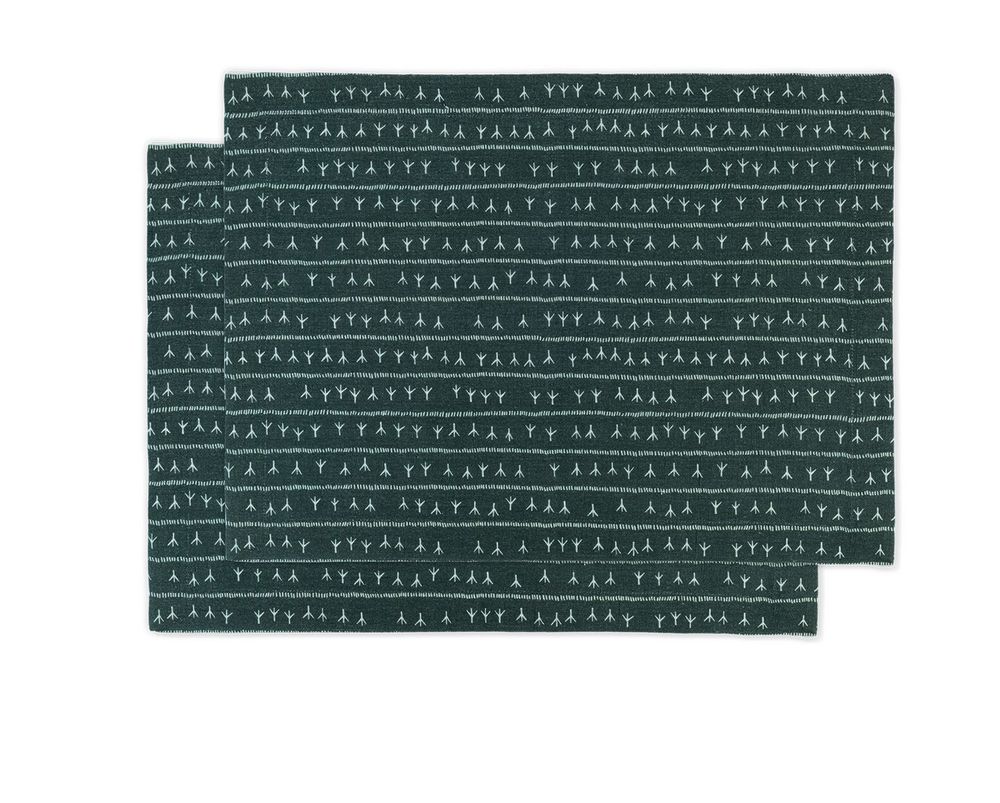 Linge de table textile - Paire de Set de table 100% lin - 35x50cm - ARRASTA PÉ vert AMAZÔNIA - SABIÁ DESIGN