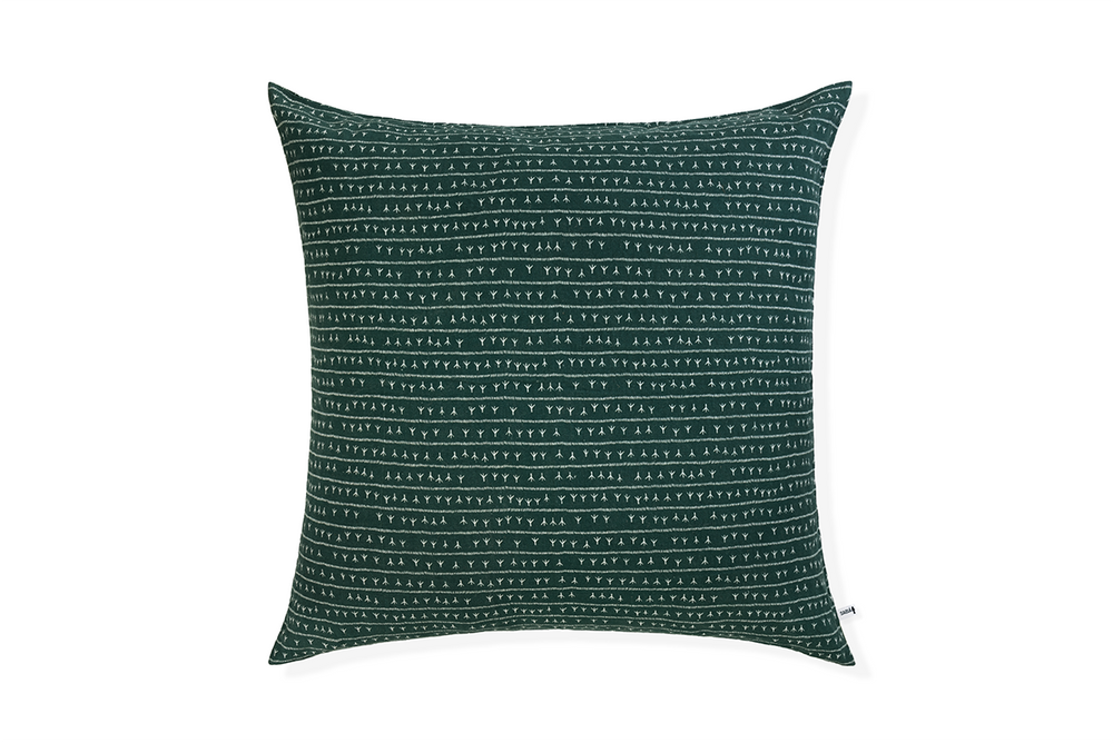 Coussins textile - Housse de coussin 100% lin 80x80cm Motif ARRASTA PÉ couleur vert AMAZÔNIA - SABIÁ DESIGN