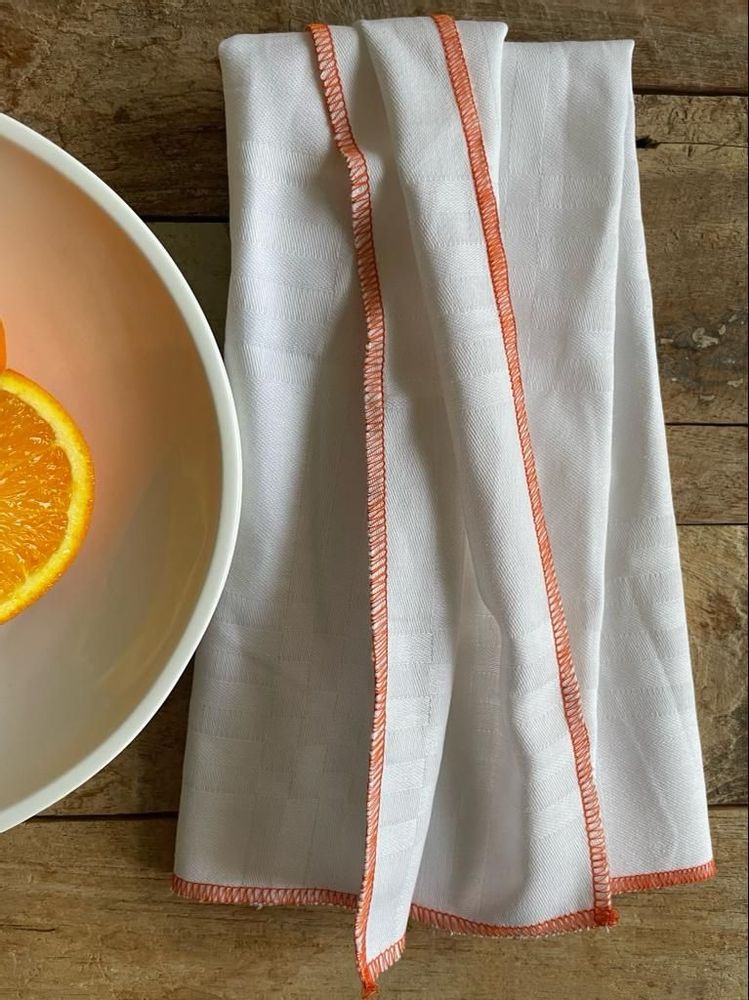 Napkins - Damask towel, white, 100% cotton - ENSEMBLE