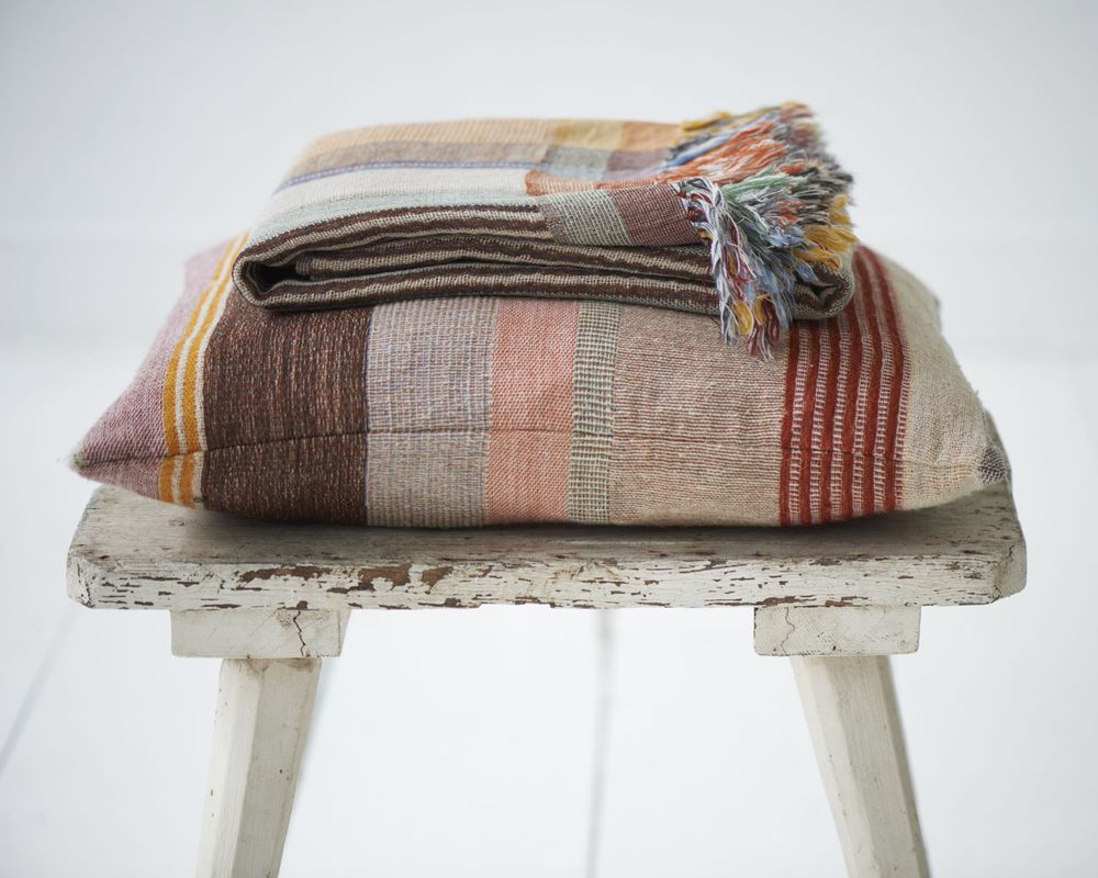 Cushions - Multi Stripe orange Cushion Cover - ML FABRICS