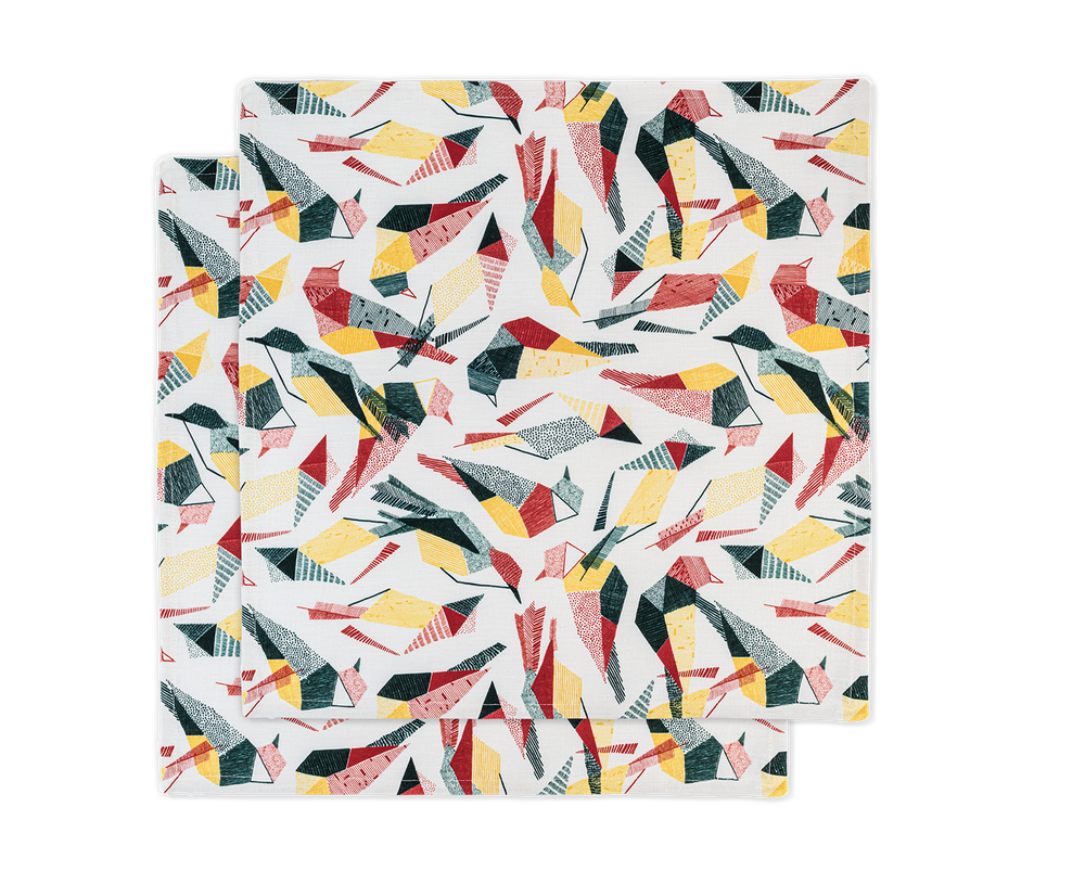 Table linen - Paire de Serviette de table (par 2) 100% lin 45x45cm - Motif SABIÁ - SABIÁ DESIGN