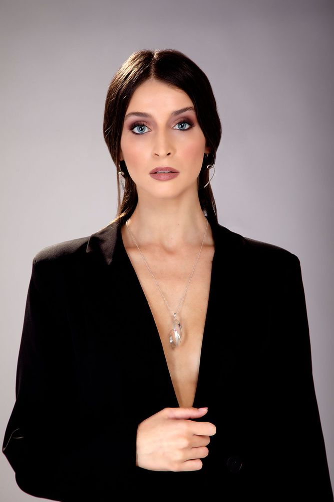 Orfèvrerie - Boucles d'oreilles SPIRAL ETERNITY en argent sterling et tourmaline rose. - CHIARA DE FILIPPIS