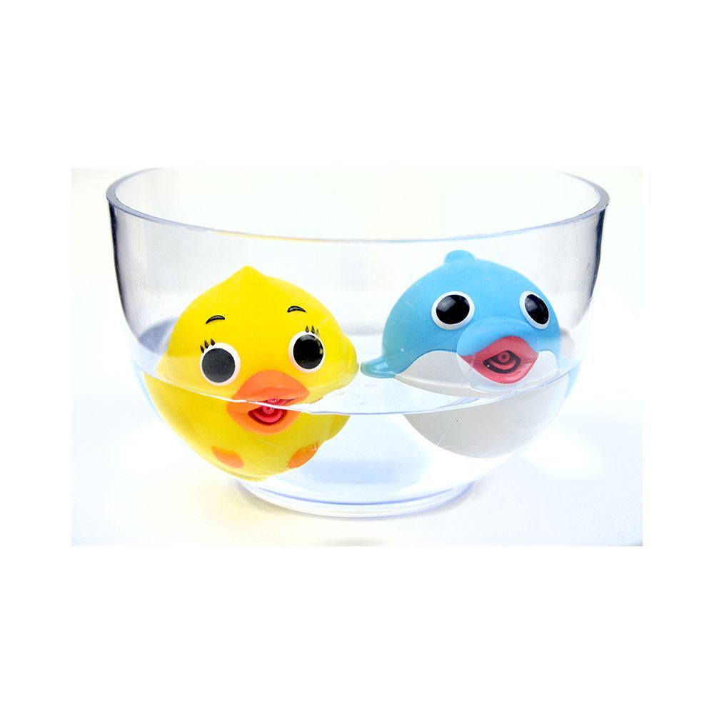 Jouets enfants - Dauphin bleu arroseur d’eau dans le bain - collection Squirbbles / SANKYO TOYS - ABINGPLUS