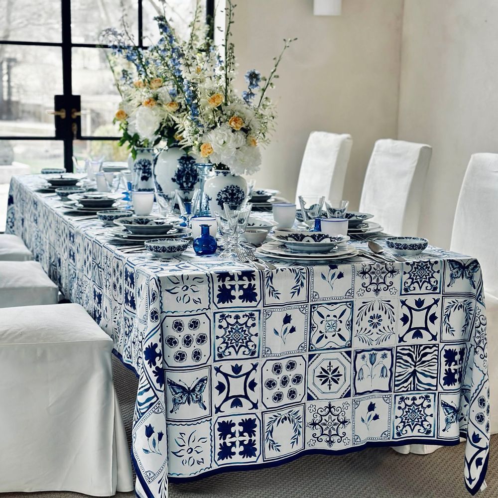 Linge de table textile - Nappes et serviettes en lin AZULEJOS - SUMMERILL AND BISHOP