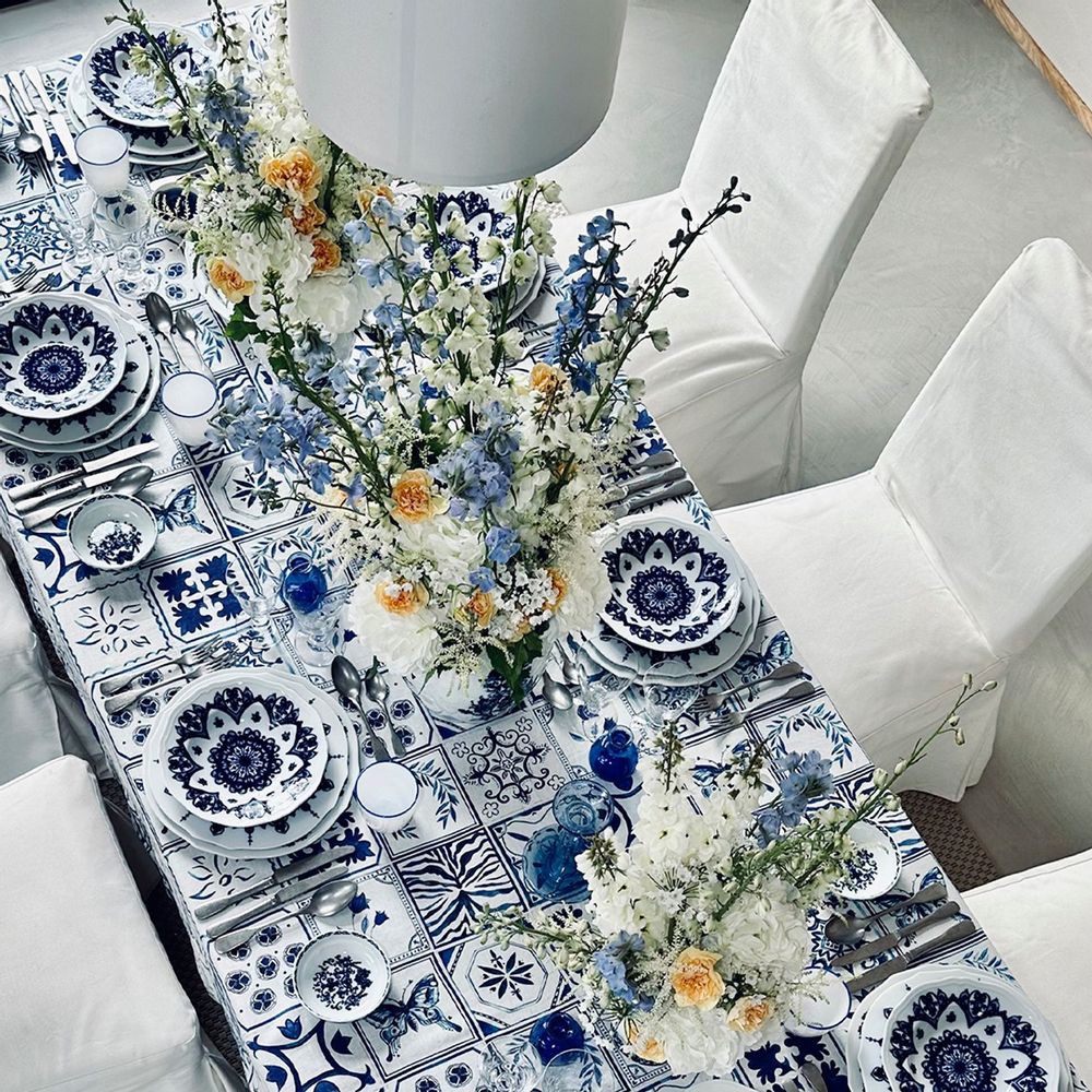 Linge de table textile - Nappes et serviettes en lin AZULEJOS - SUMMERILL AND BISHOP