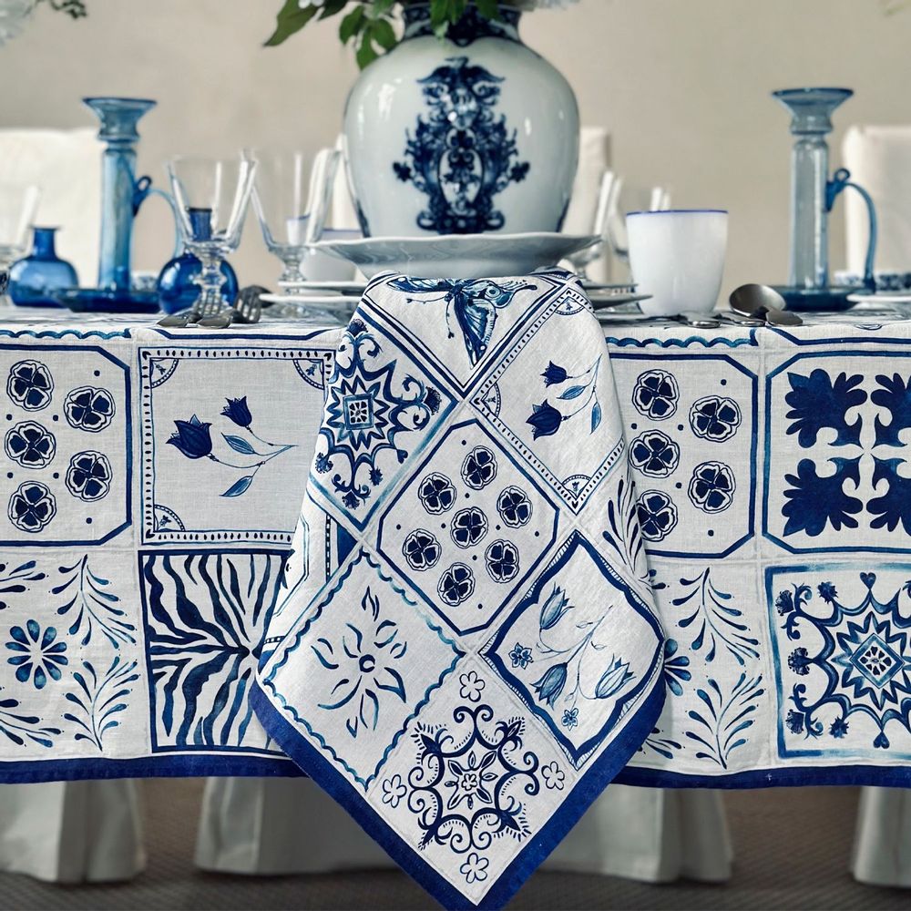 Linge de table textile - Nappes et serviettes en lin AZULEJOS - SUMMERILL AND BISHOP