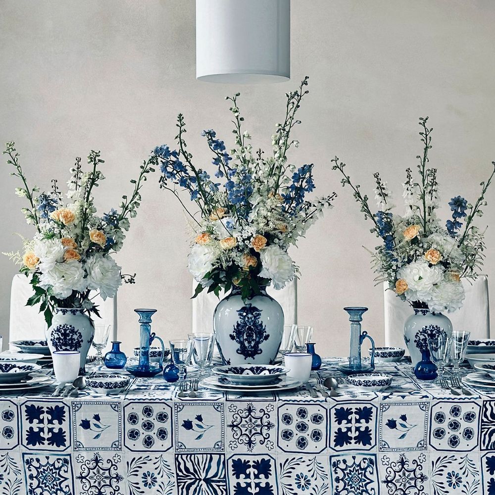 Linge de table textile - Nappes et serviettes en lin AZULEJOS - SUMMERILL AND BISHOP