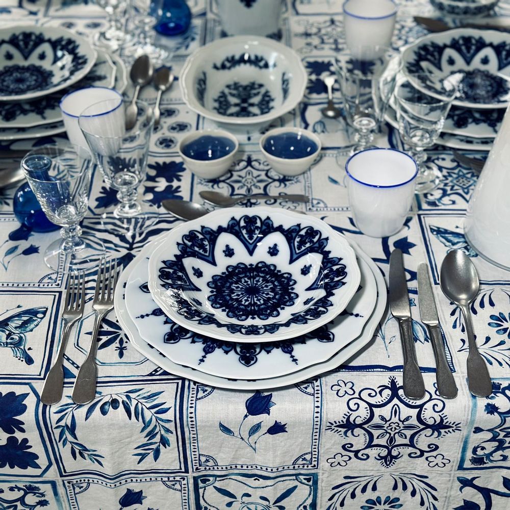 Linge de table textile - Nappes et serviettes en lin AZULEJOS - SUMMERILL AND BISHOP