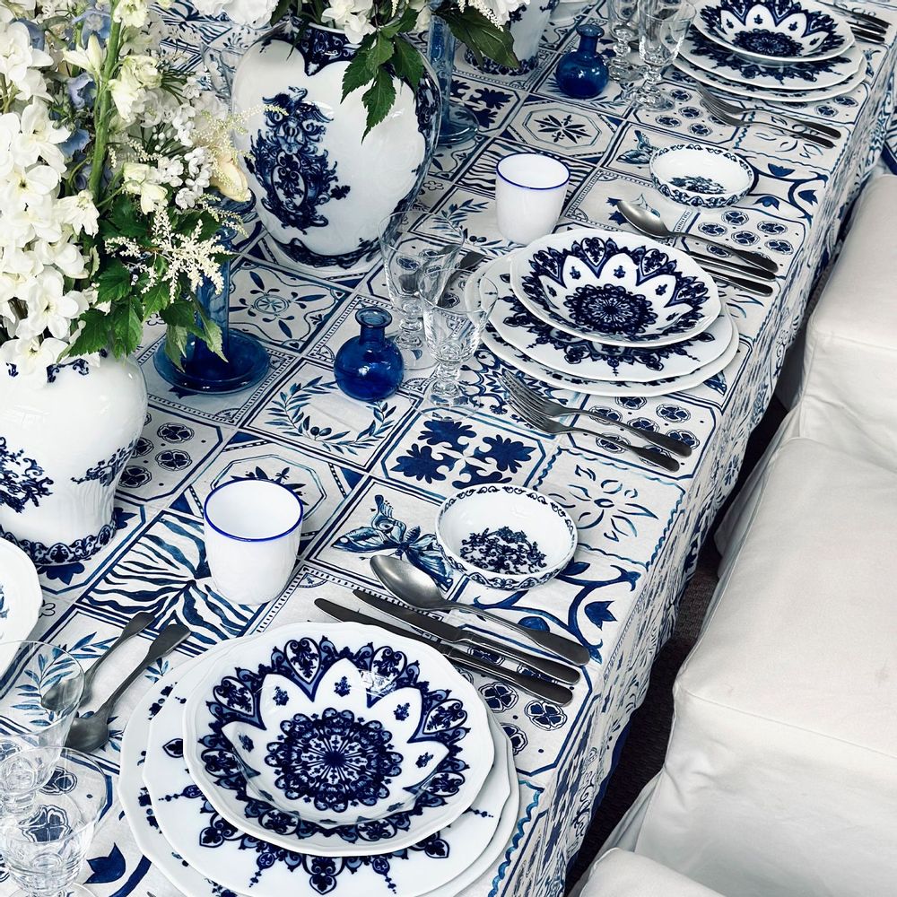Linge de table textile - Nappes et serviettes en lin AZULEJOS - SUMMERILL AND BISHOP