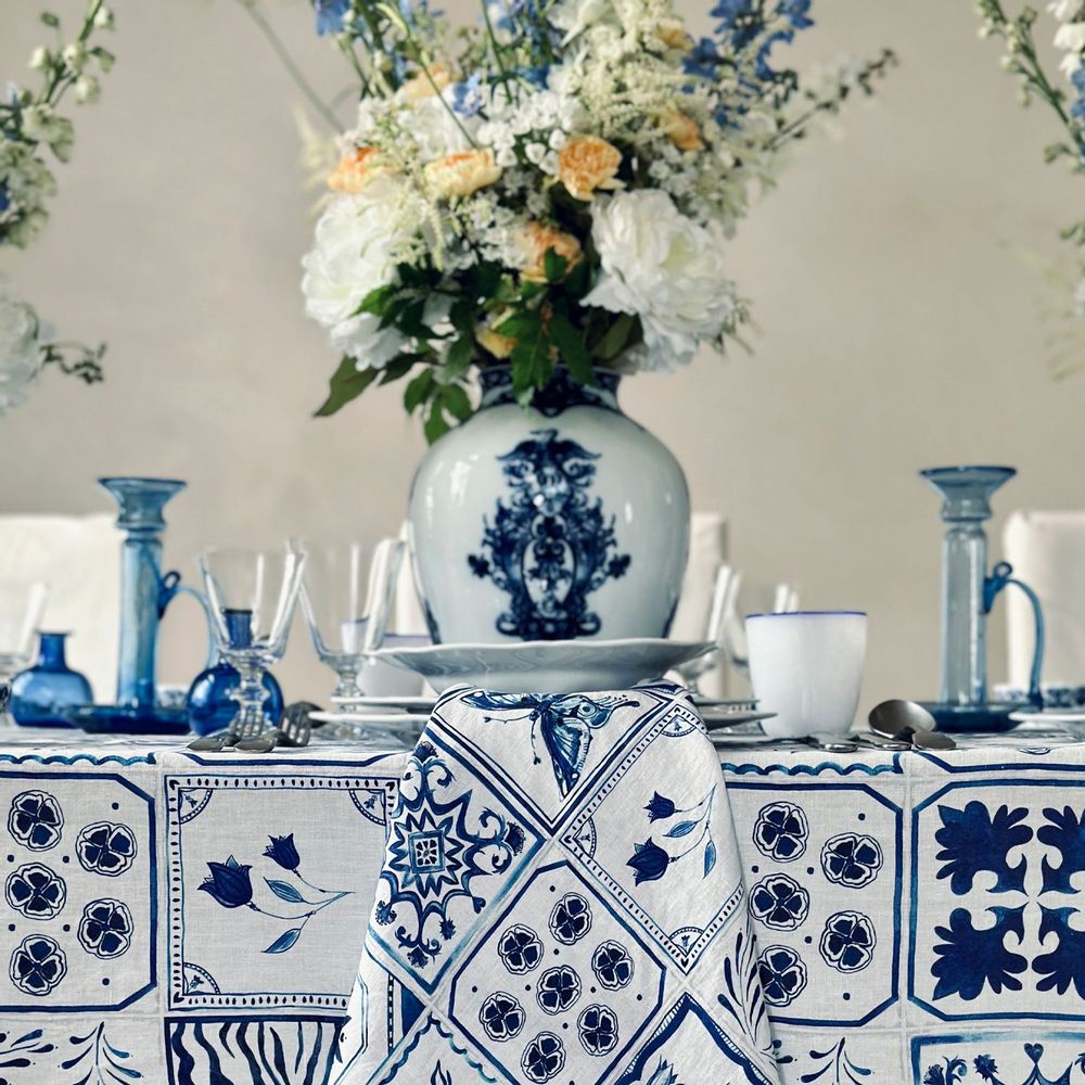 Linge de table textile - Nappes et serviettes en lin AZULEJOS - SUMMERILL AND BISHOP