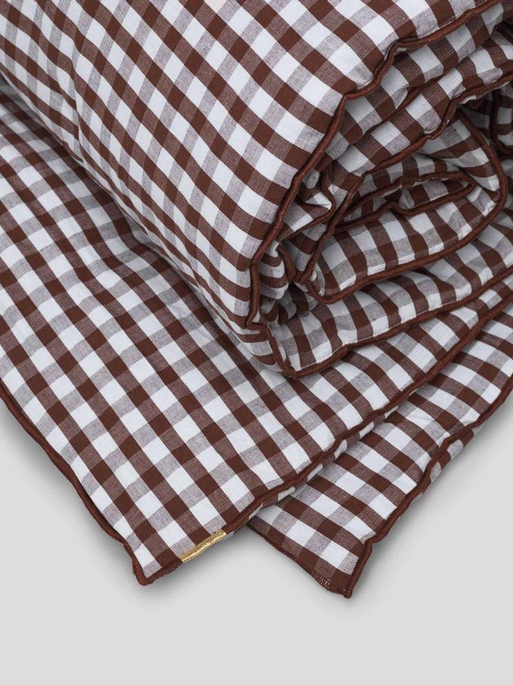 Linge de lit - Edredon vichy en lin et coton - LES PENSIONNAIRES