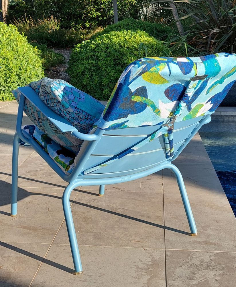 Lawn armchairs - Seat cushion - Ingrid model Initiale range - customizable outdoor seat cushion for the low armchair from the Luxembourg range - SOFTLANDING