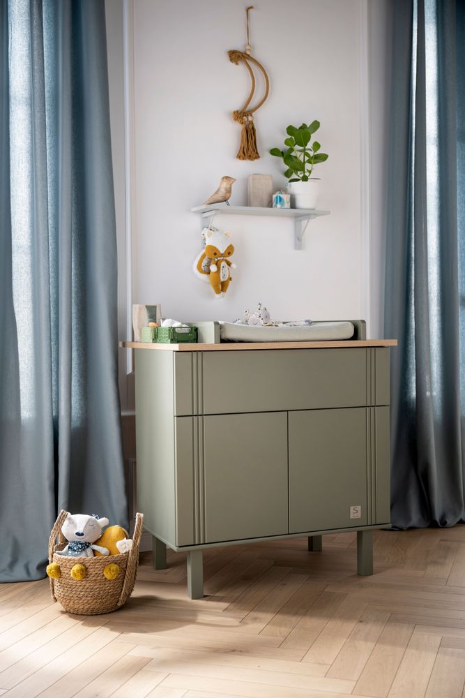 Chests of drawers - Eleonore Khaki 1-Drawer 2-Door Chest of Drawers - SAUTHON
