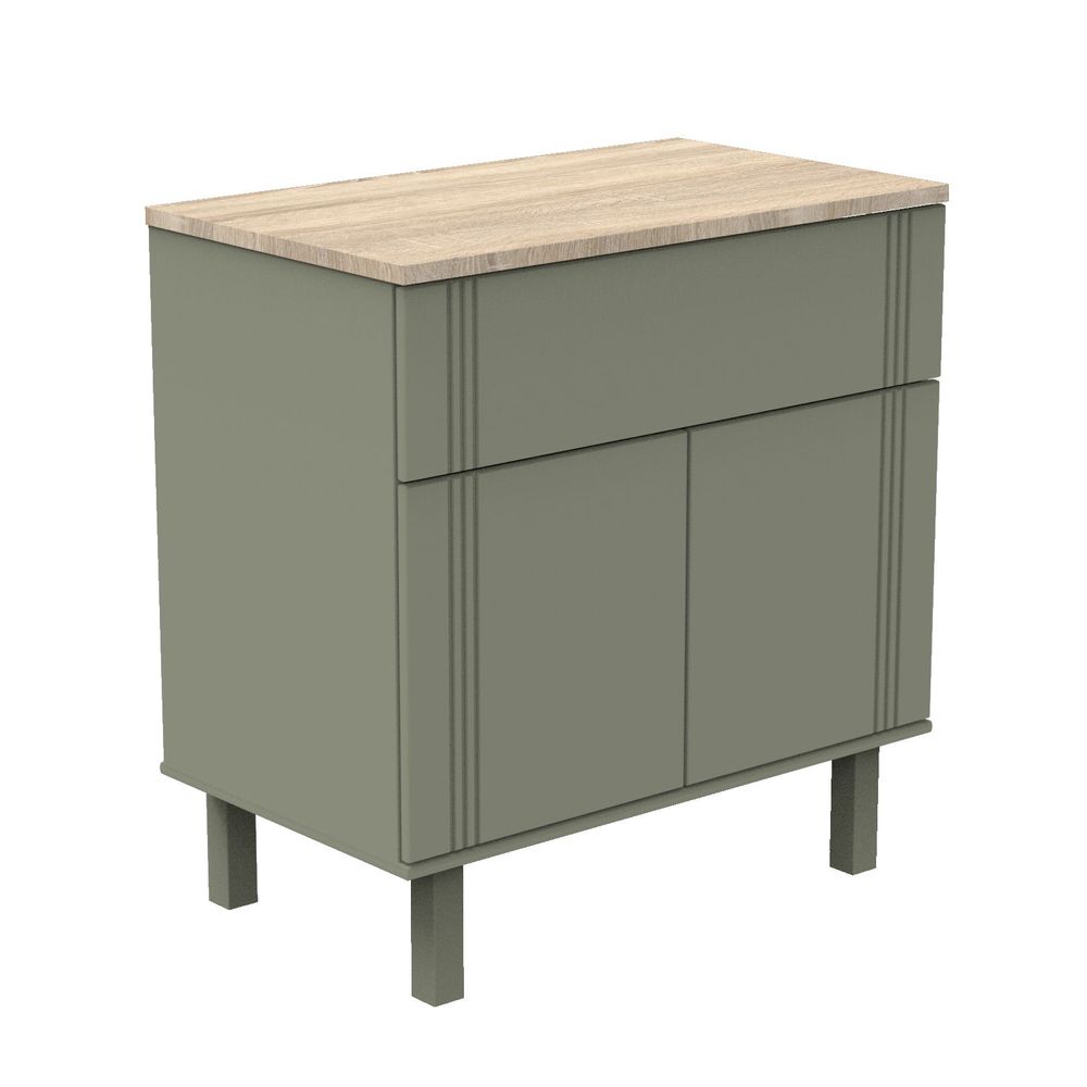 Chests of drawers - Eleonore Khaki 1-Drawer 2-Door Chest of Drawers - SAUTHON