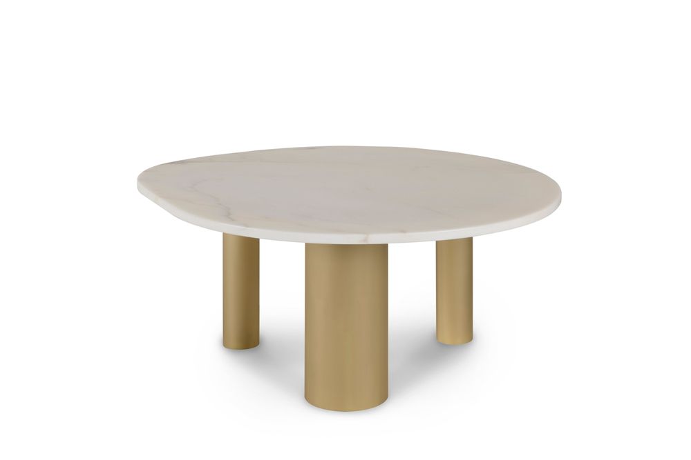 Tables basses - Table basse Greenapple, table basse Curve, marbre Calacatta Bianco, fabriquée à la main au Portugal - GREENAPPLE DESIGN INTERIORS