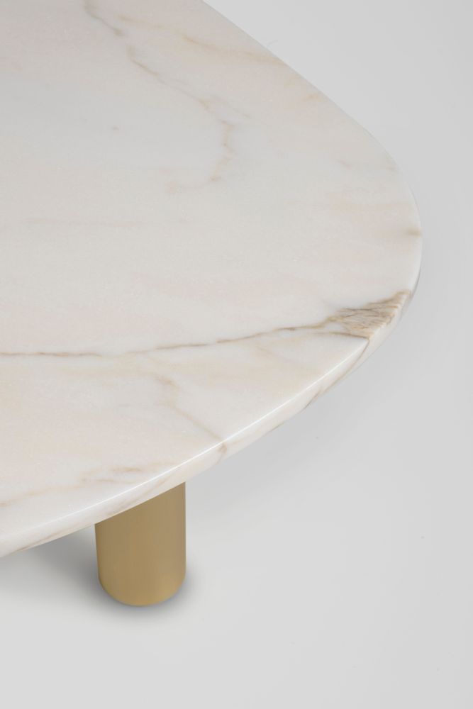Tables basses - Table basse Greenapple, table basse Curve, marbre Calacatta Bianco, fabriquée à la main au Portugal - GREENAPPLE DESIGN INTERIORS