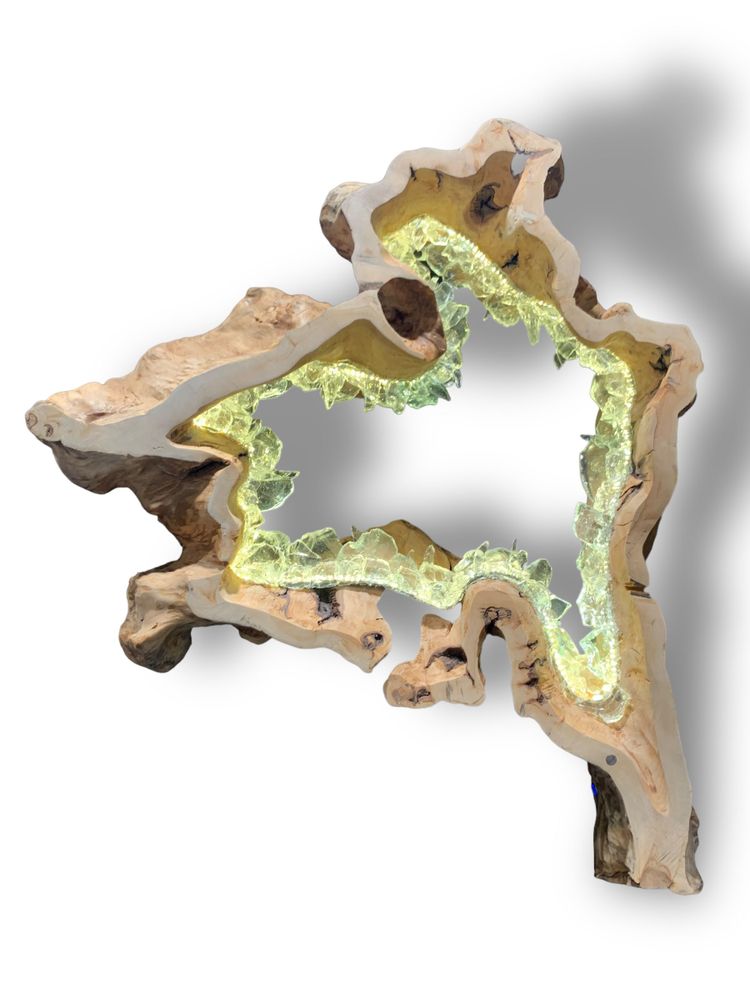 Lampes à poser - Lampe Anneau Naturel vagues 110cm - ARANGO