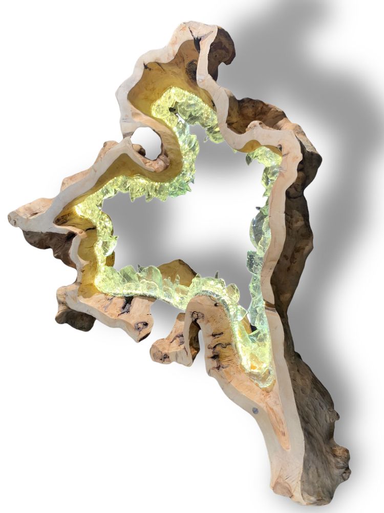 Lampes à poser - Lampe Anneau Naturel vagues 110cm - ARANGO