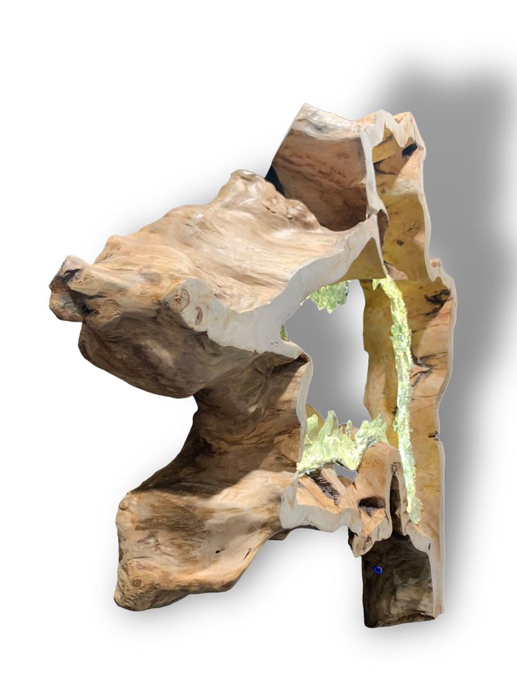 Lampes à poser - Lampe Anneau Naturel vagues 110cm - ARANGO