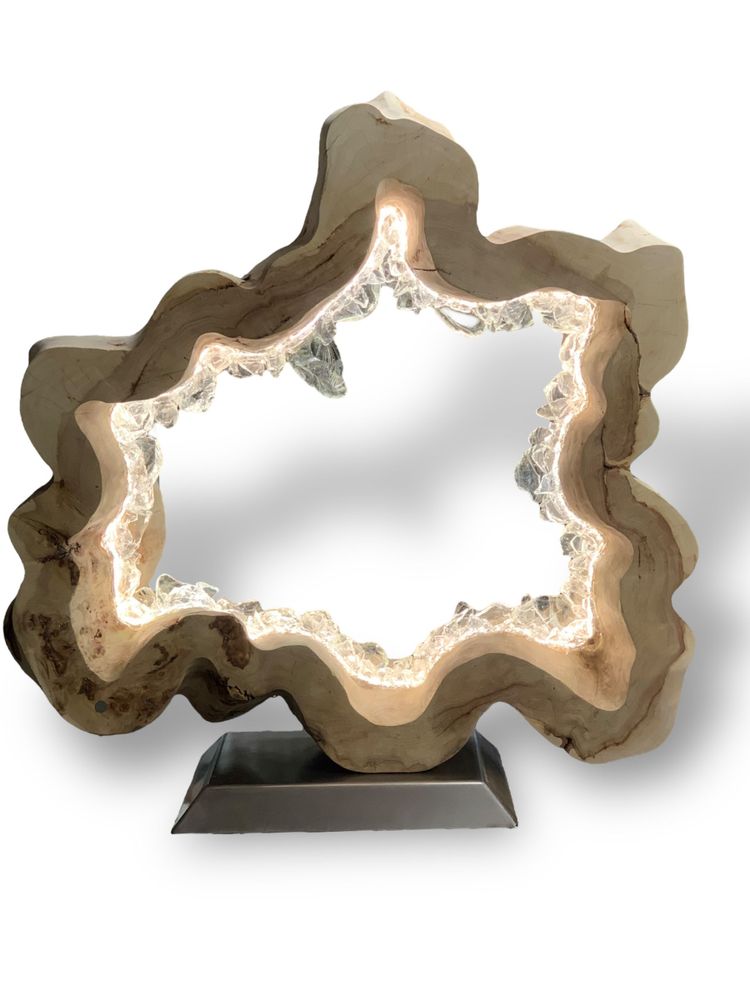 Lampes à poser - Lampe Anneau Naturel vagues 110cm - ARANGO